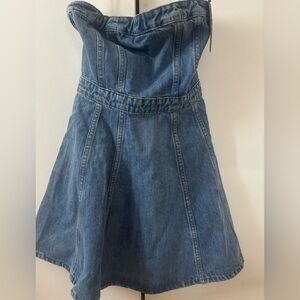 Lulu's Blue Denim Strapless Dress